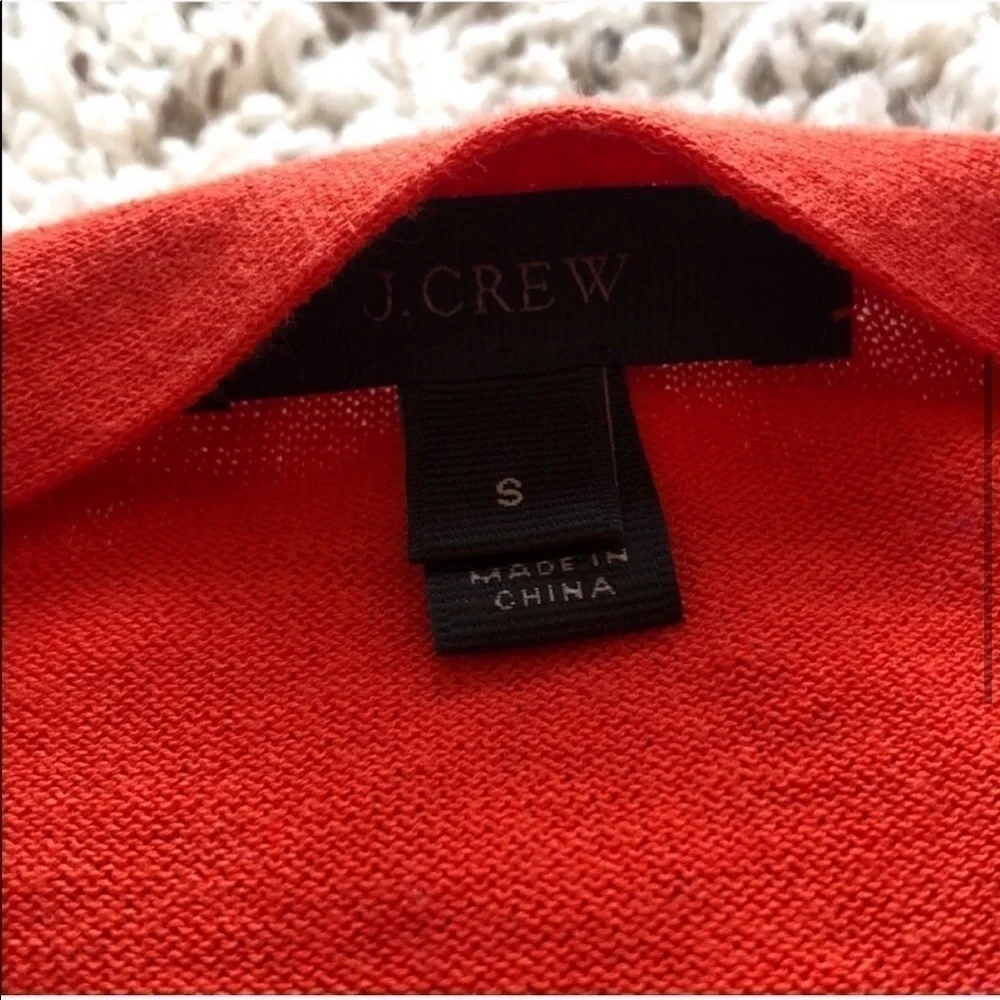 J. Crew Summerweight solid knit orange cotton cardiga…